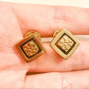 DISC SHIP- Tory Burch Gold and Tortoise Shell Stud Earrings